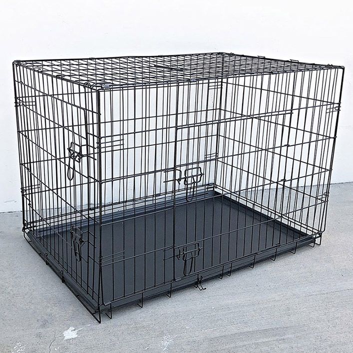(Brand New) $55 Folding 42” Dog Cage 2 Door Pet Crate Kennel w/ Tray 42”x27”x30”,All Products : American Fashion Style Bags On Sale