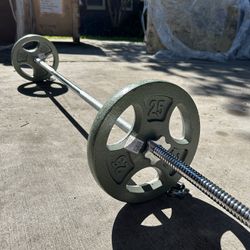 Nee bar with a pair of 25lb platds