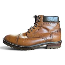 Johnston & Murphy Hobson Cap Toe Boots, Leather, Brown, Men’s 9.5
