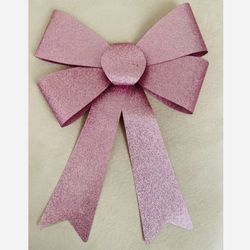 Beautiful Glittery Pink Bow 🎀 11” By 14” (plastic) • Valentine’s 💘 •