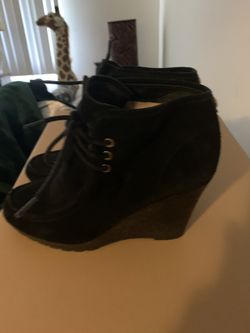 Ladies suede black,MIchael Kors wedges sz 8
