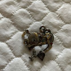 	 PUPPY DOG Pin by GANZ Charms Bone Heart Star Pewter