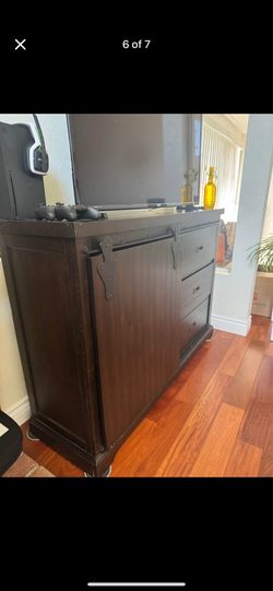 Rustic sliding barn door TV Stand/ media console