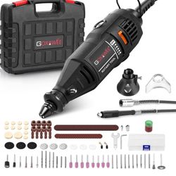 Rotary Tool Kit with MultiPro Keyless Chuck and Flex Shaft -140pcs Accessories Variable Speed Electric Drill Set for Handmade Crafting Projects and DI