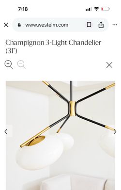 West Elm Champignon 3-Light Chandelier