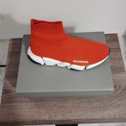 Balenciagas Red And White size 9