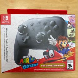Nintendo Switch Pro Controller With Super Mario Odyssey Game Download