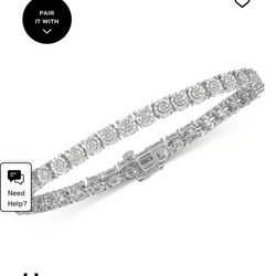Diamond & Sterling Silver Tennis Bracelet 