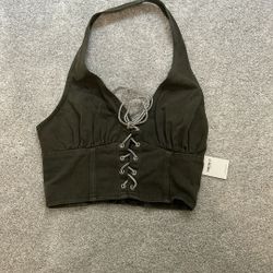 Olive Green Halter Top