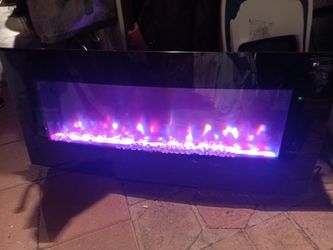 LCD Chimeny Heater W/Bluetooth & Color Side Lights