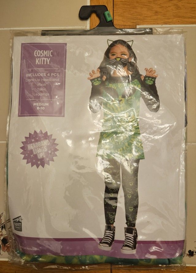 Cosmic Kitty Costume Cosplay Halloween Kids M 8-10 NEW