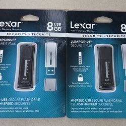 Two Lexar 8GB USB Flash Drives