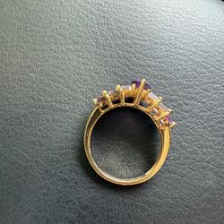 14k Gold Purple Amethyst Stones Beautiful 