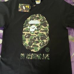 BAPE 1st Camo Ape Head Tee Black And Green Camo
