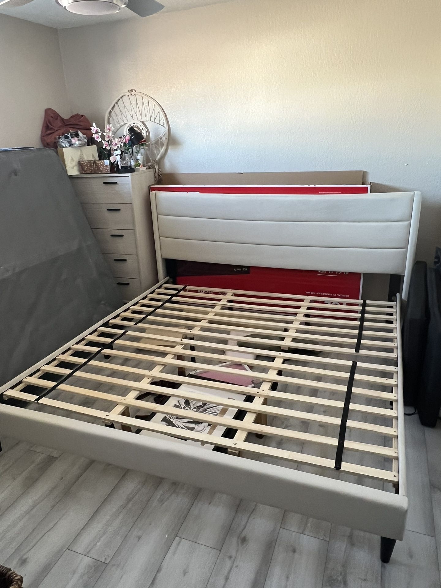 King Cream Bed Frame