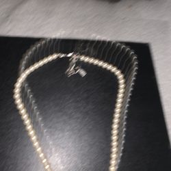 Vintage Pearls With Some Sterling Silver On It Necklace 