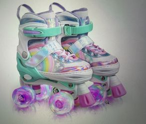 Rainbow Unicorn 4 Size Adjustable Roller Skates 3-5 5-8 6-12