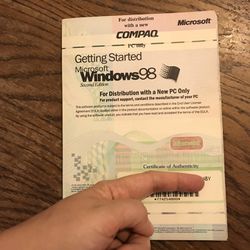 Windows 98 Activation Code and Manuel