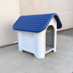 New $39 Plastic Dog House (size Small) Pet Indoor Outdoor All Weather Shelter Cage Kennel 23x30x26” 