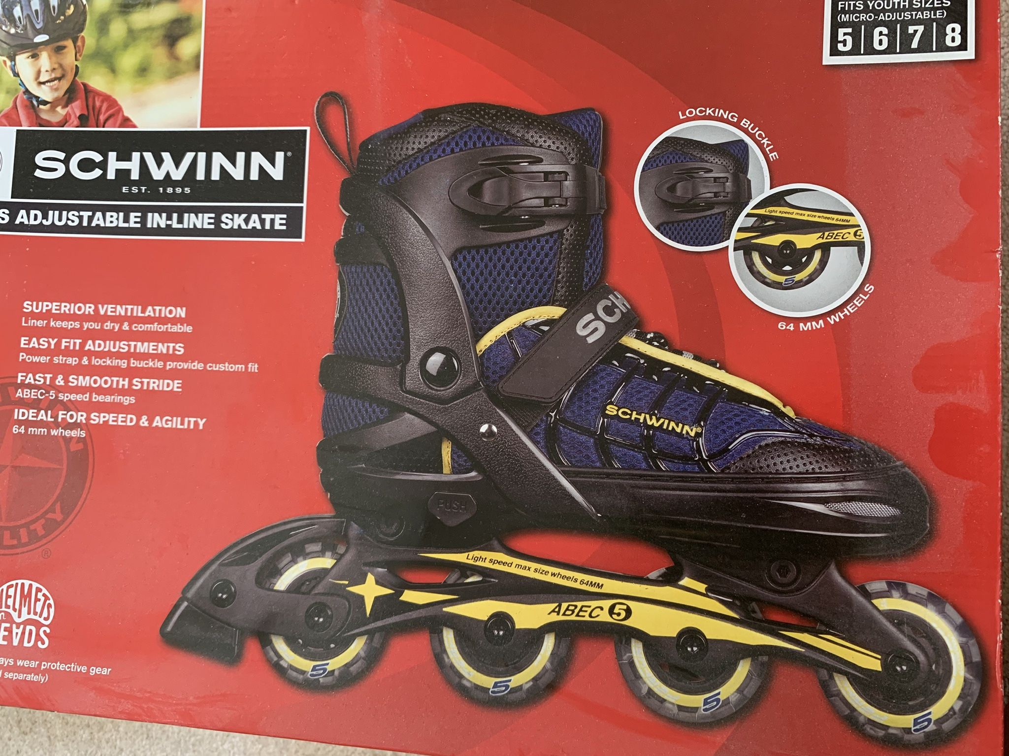 Adjustable In Line Skate New