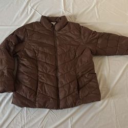 Woman Coat Size 1X (16-18) Color Brown 