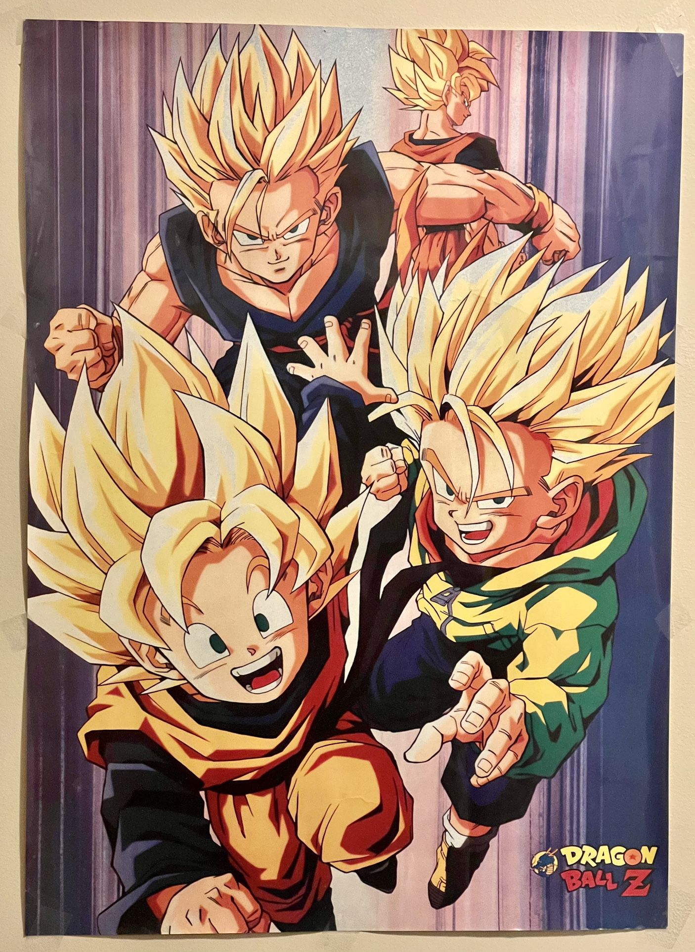 1990’s Vintage DragonBallZ (DBZ) Goku, Gohan  Gotten & Trunks Japanese Animae Roster
