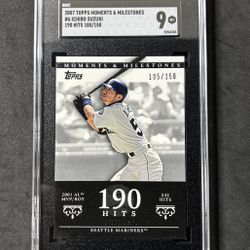 2007 Topps Moments & Milestones Ichiro Suzuki 2001 AL MVP/ROY 190 Hits /150