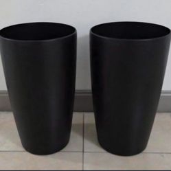 PAIR of 22" Tall Black Resin Planters (2 for $60) @ Lasting Creations