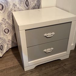 Gray And White End Table