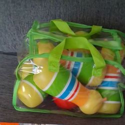 plastic bowling ball & pins game set