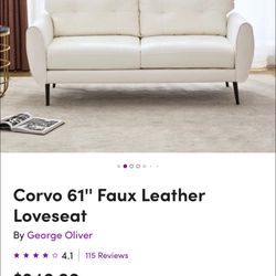 Corvo 61" Faux Leather Loveseat