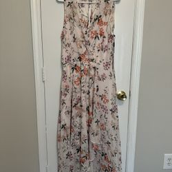 New! Calvin Klein Pink Floral Maxi Dress Size 12