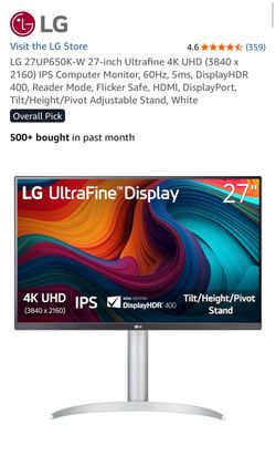 New LG 27UP650K-W 27-inch 4K UHD IPS Monitor