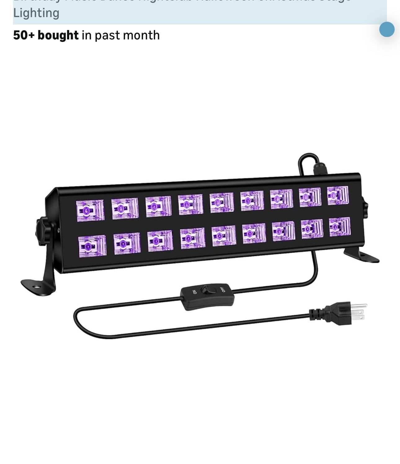 Black Light Bar Glow Party - 54W 18LEDs Powerful UV Black Light Glow in The Dark Party Supplies for Blacklights Party Body Paint Birthday Music Dance 