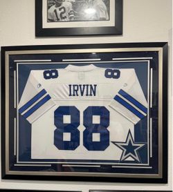 Signed Framed Irvin Cowboys Jersey 45x36