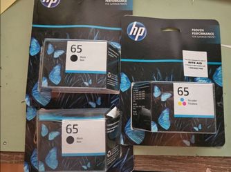 HP 65 INK CARTRIDGES Black and TRI-COLOR (3 total)