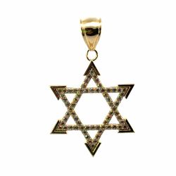 Men’s Or Women’s 10k Yellow Gold 1.5” Inch Star Of David Pendant for Necklace GP3137010