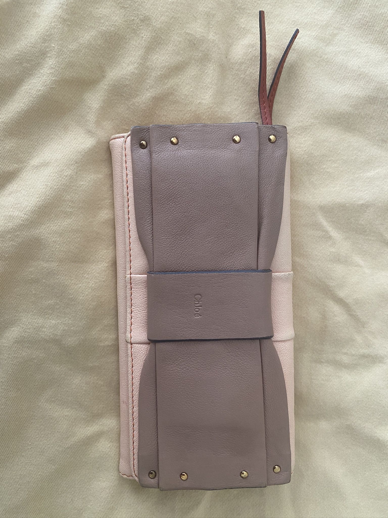 Chloe Ribbon Leather Long Bifold Wallet