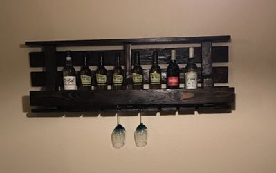 Stained Pallet Wine Holder Rack