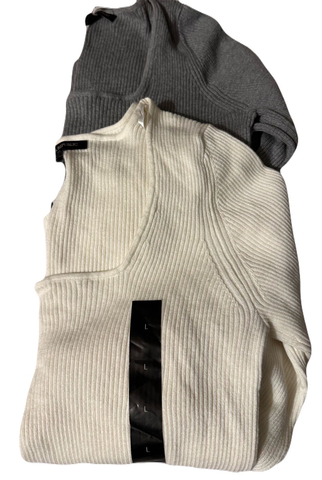 Banana Republic Gray And Cream Sweaters-L