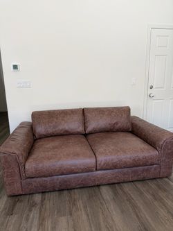 Crate and barrel leather couch