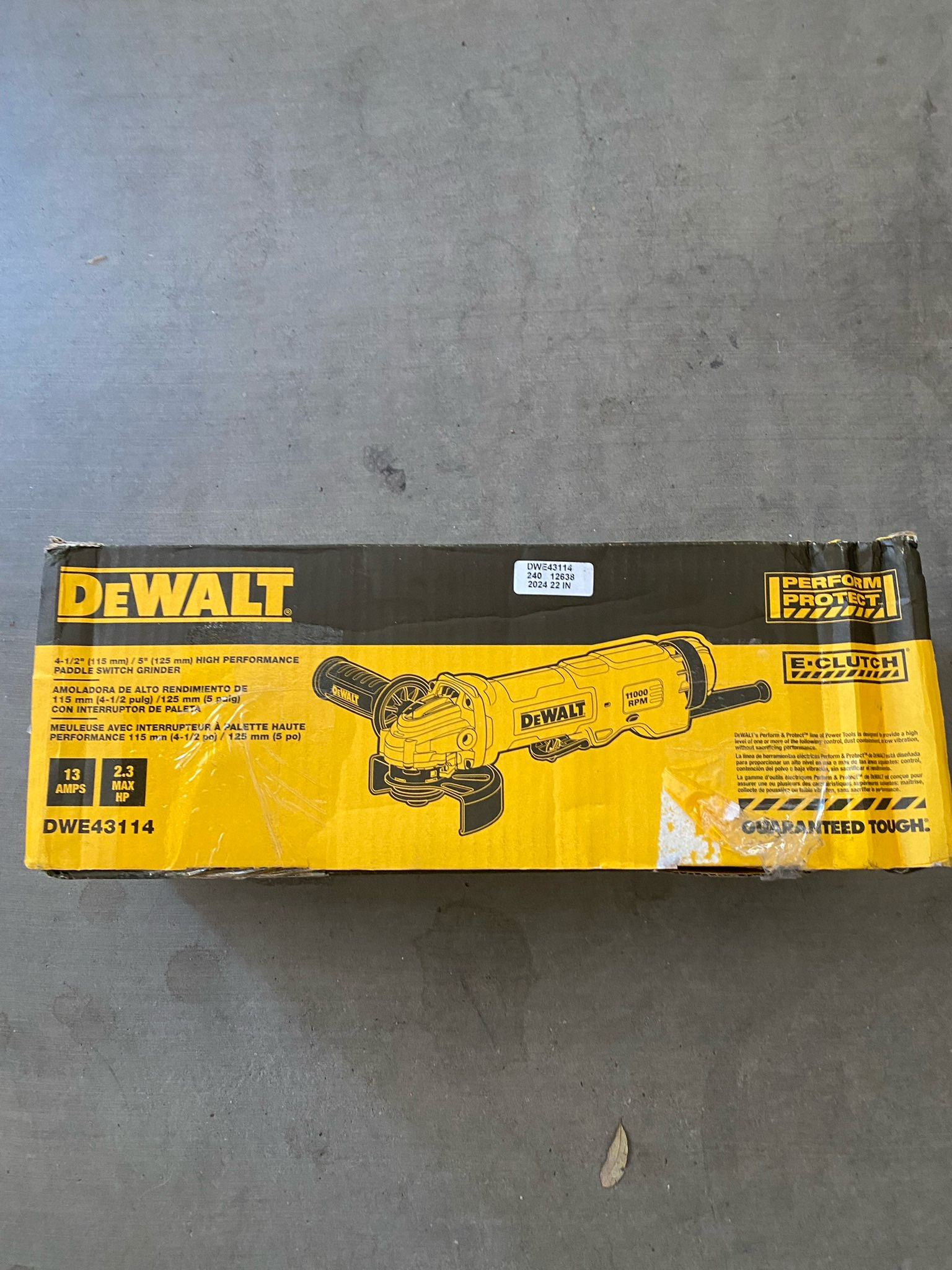 Dewalt 13 Amp Corded 4.5 - 5 in. Angle Grinder with No-Lock-On Paddle Switch DWE43114