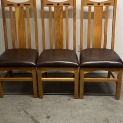 3 Strong, Solid Wood Chairs