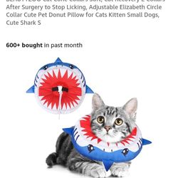 NEW CAT CONE COLLAR SOFT SMALL DONUT PILLOW 