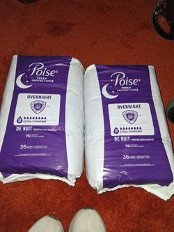 Overnight protection poise 40.00 2 pk 36 count ea.