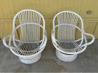 Vintage Swivel Bamboo Chairs