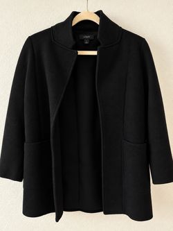 J.Crew Black Open-Front Wool Coat