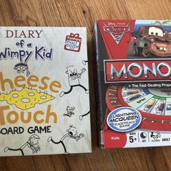 Children's games bundle Monopoly and Diary of a Wimpy Kid cheese touch 