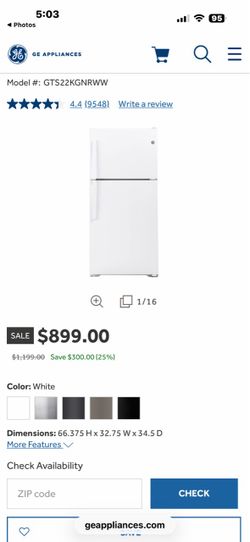 GE Appliances Top-Freezer Refrigerator GTS22KGNRWW