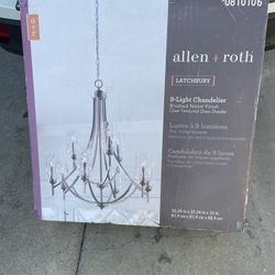 Allen Roth 9 Light Chandelier Nickel Finish